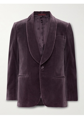 Kingsman - Slim-Fit Shawl-Collar Cotton-Velvet Tuxedo Jacket - Men - Purple - IT 46