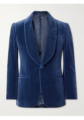 Kingsman - Slim-Fit Shawl-Collar Cotton-Velvet Tuxedo Jacket - Men - Blue - IT 46