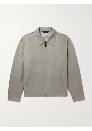 Brioni - Linen-Blend Bomber Jacket - Men - Brown - IT 46