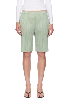 PLEATS PLEASE ISSEY MIYAKE Green June Monthly Colors Shorts