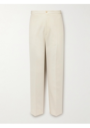 De Petrillo - Slim-Fit Straight-Leg Wool-Flannel Tuxedo Trousers - Men - Neutrals - IT 46