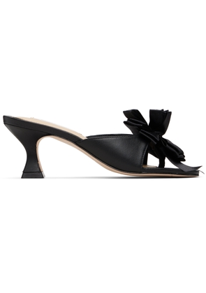 Sandy Liang Black Celebration Mule Heels