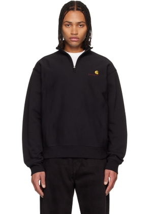 Carhartt Work In Progress Black Half Zip American Script Sweatshirt