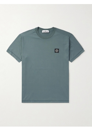 Stone Island - Logo-Appliquéd Garment-Dyed Cotton-Jersey T-Shirt - Men - Gray - S