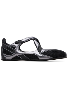 The Attico Black & Silver Floor 01 Ballerina Flats