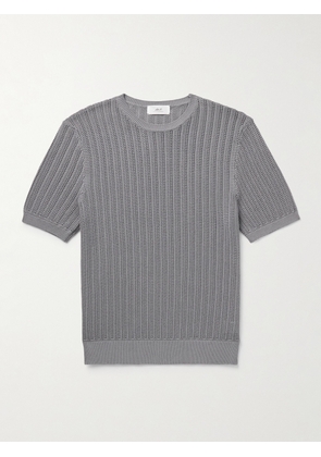 Mr P. - Pointelle-Knit Organic Cotton T-Shirt - Men - Gray - XS