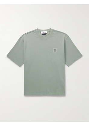 Stone Island - Logo-Appliquéd Garment-Dyed Cotton-Jersey T-Shirt - Men - Green - S