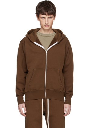 Les Tien Brown Heavyweight Zip Hoodie
