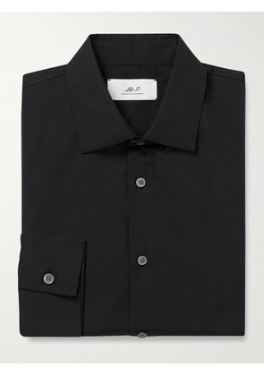 Mr P. - Business Organic Cotton-Poplin Shirt - Men - Black - 15.5