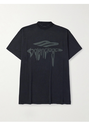 Balenciaga - Logo-Print Cotton-Jersey T-Shirt - Men - Black - 1
