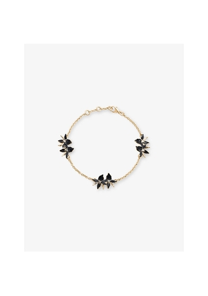 Womens Shaun Leane Black Orchid Flower 18ct Yellow-Gold Vermeil and Diamond Bracelet