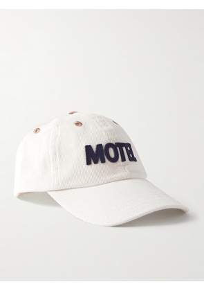 Drake's - Motel Appliquéd Cotton-Corduroy Baseball Cap - Men - Neutrals
