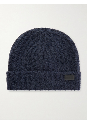 Canali - Ribbed Wool and Silk-Blend Beanie - Men - Blue