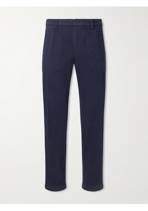 Canali - Straight-Leg Cotton-Blend Twill Trousers - Men - Blue - IT 46