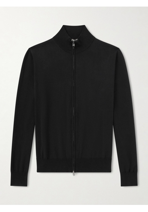 Canali - Slim-Fit Cotton Zip-Up Sweater - Men - Black - IT 46