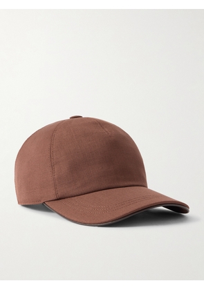 Canali - Wool and Linen-Blend Twill Baseball Cap - Men - Brown - M