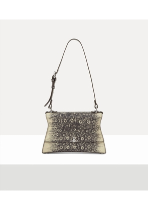 Vivienne Westwood Bianca Small Shoulder Bag Lizard-effect Emboss Charcoal-cream