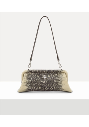 Vivienne Westwood Jane Frame Purse Lizard-effect Emboss Charcoal-cream