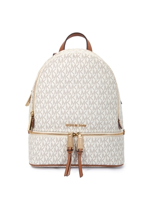 Michael Kors Rhea Medium Logo Print Backpack - Vanilla