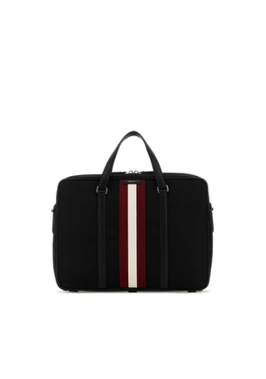 Bally Black Fabric Briefcase