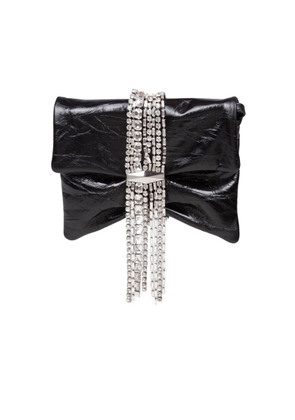 Jimmy Choo Zandra Clutch Bag In Black Metallic Leather