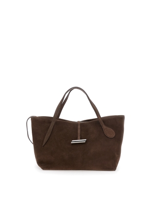 Little Liffner Petite Penne Brown Handbag With Side Pocket In Leather