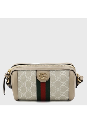 Gucci Beige And White Leather Shoulder Bag