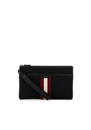 Bally Black Nylon Code Clutch