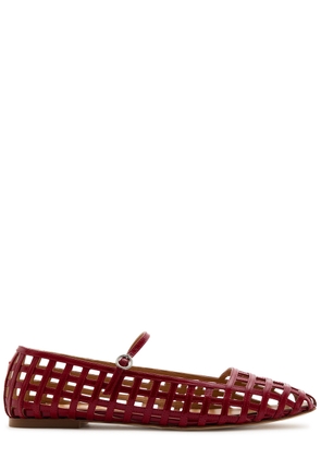 Aeyde Uma Caged Patent Leather Flats - Red - 38 (IT38/ UK5)