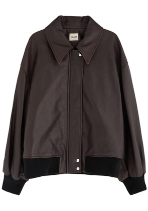 Khaite Shelman Leather Jacket - Brown Dark - M (UK12 / M)