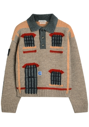 JW Anderson House Wool Polo Jumper - Beige - M