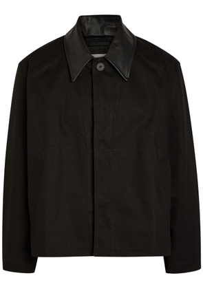 Studio Nicholson Dover Leather-collar Canvas Barn Jacket - Black - S