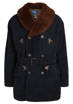 Polo Ralph Lauren Quilted Belted Corduroy Coat - Black - XL