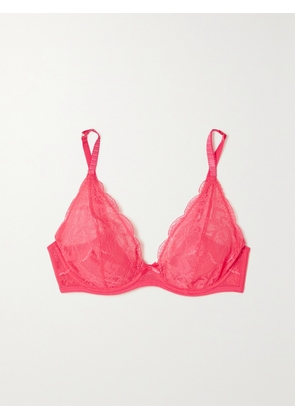 Agent Provocateur - Bernie Bow-detailed Leavers Lace And Tulle Underwired Bra - Pink - 32A,34A,32B,34B,36B,32C,34C,36C,32D,34D,36D,32DD,34DD,36DD,32E,34E,36E