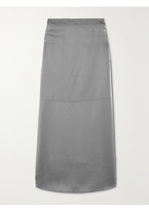 MCQ ALEXANDER MCQUEEN - Metallic Chiffon Midi Skirt - Silver - x small,small,medium,large,x large