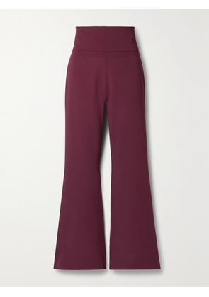 Stella McCartney - Layered Stretch-knit Flared Pants - Burgundy - IT36,IT38,IT40,IT42,IT44,IT46,IT48,IT50