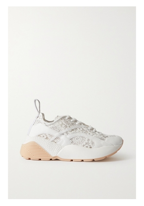 Stella McCartney - Eclypse Vegetarian Leather-trimmed Lace Sneakers - White - IT35,IT36,IT37,IT38,IT39,IT40,IT41