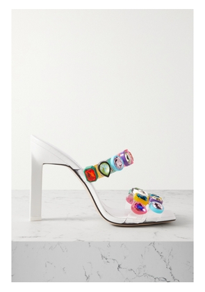 The Attico - Nanci Embellished Pvc Mules - White - IT36,IT37,IT37.5,IT38,IT38.5,IT39,IT39.5,IT40,IT40.5,IT41,IT41.5,IT42