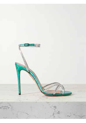 Aquazzura - Dance Plexi 105 Crystal-embellished Pvc Sandals - Blue - IT35,IT36,IT37,IT37.5,IT38,IT38.5,IT39,IT39.5,IT40,IT41,IT42