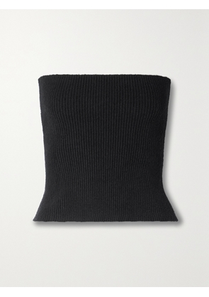 WARDROBE.NYC - Strapless Ribbed Cotton-blend Top - Black - x small,small,medium,large,x large