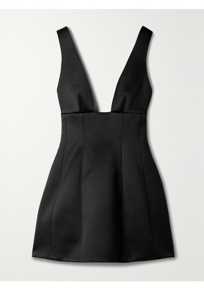Brandon Maxwell - Silk-satin Mini Dress - Black - US0,US2,US4,US6,US8,US10,US12,US14,US16