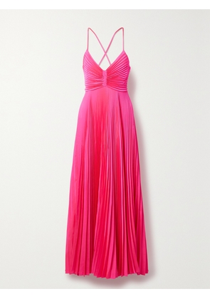A.L.C. - Aries Cutout Pleated Satin Maxi Dress - Pink - US0,US2,US4,US6,US8,US10,US12,US14