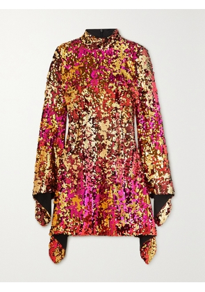 HALPERN - Sequined Tulle Mini Dress - Red - FR 34,FR 36,FR 38,FR 40,FR 42,FR 44