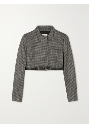 COPERNI - Belted Cropped Checked Metallic Tweed Jacket - Silver - FR 34,FR 36,FR 38,FR 40,FR 42,FR 44