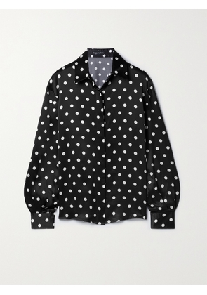 SERGIO HUDSON - Polka-dot Silk-charmeuse Shirt - Black - x small,small,medium,large,x large
