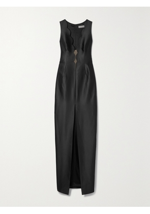 RASARIO - Scalloped Satin Gown - Black - FR 34,FR 36,FR 38,FR 40,FR 42,FR 44