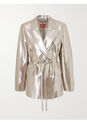 Altuzarra - Hattson Metallic Double-breasted Satin Blazer - Silver - FR 34,FR 36,FR 38,FR 40,FR 42,FR 44