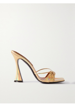 D'ACCORI - Lust Iridescent Metallic Leather Mules - Gold - IT36.5,IT37,IT37.5,IT38,IT38.5,IT39,IT39.5,IT40,IT40.5,IT41,IT41.5,IT42