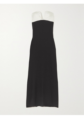 ROLAND MOURET - Strapless Two-tone Stretch-silk Crepe Gown - Black - UK 4,UK 6,UK 8,UK 10,UK 12,UK 14,UK 16