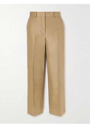 BRIONI - Cotton, Linen And Silk-blend Twill Straight-leg Pants - Brown - IT36,IT38,IT40,IT42,IT44,IT46,IT48,IT50